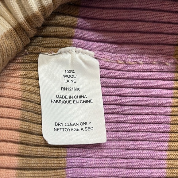 DEMY LEE New York Ribbed Stretch Striped Wool Midi Skirt sz S - Picture 7 of 7